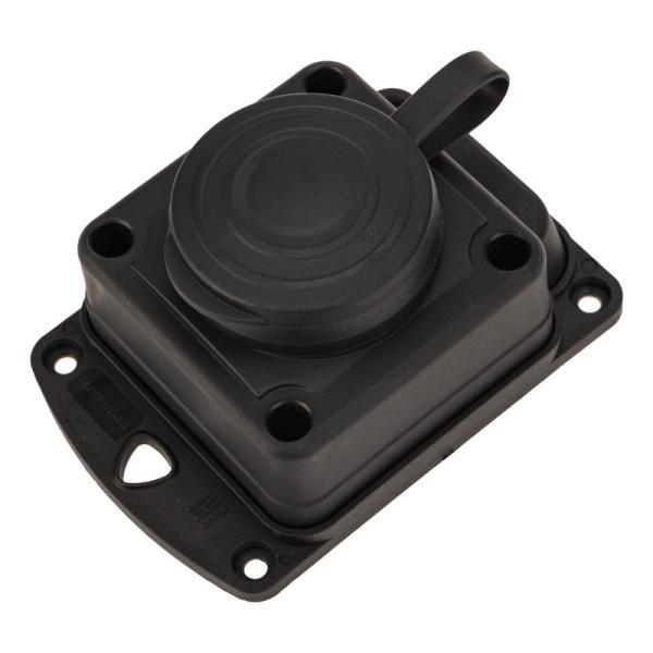 Розетка штепсельная влагозащищенная стационарная ОУ, 2P+PE 230V,16 А, IP44 каучук Proconne