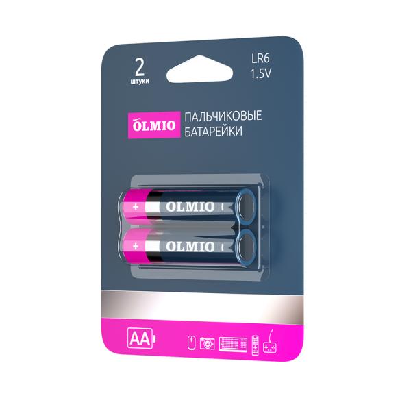 Щелочные батарейки Olmio AA/LR6 2шт