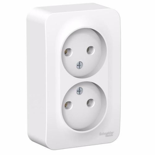 Schneider Electric Розетка двойная Schneider Electric Blanca без заземления, открытый монт