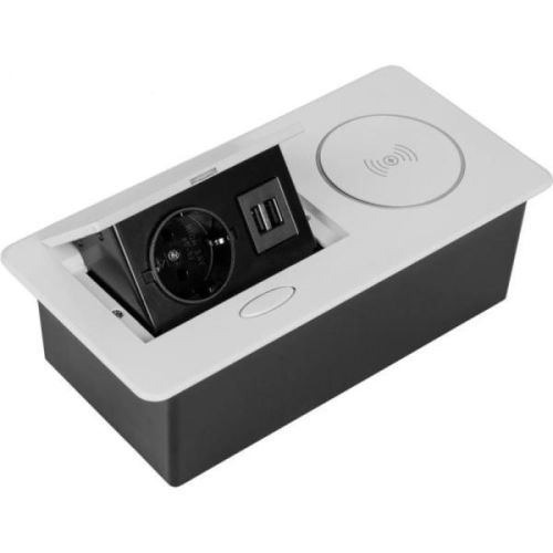 SETE Выдвижная розетка выдвижной блок розеток 1 EURO розетка 2 USB, беспроводная зарядка S