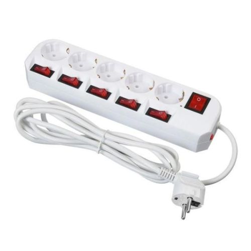 Сетевой фильтр Buro 500SH-5-SW-W 5 розеток, 5м, White