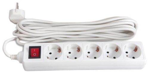 Сетевой фильтр BURO BU-PS5,5/W, 5 розеток, 5 м, White