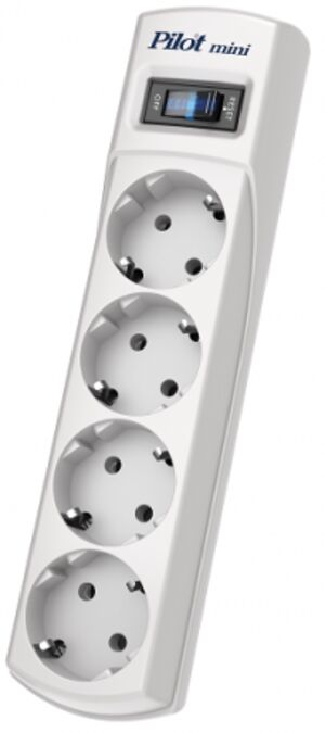 Сетевой фильтр Pilot Mini, 4 розетки, 1,8 м, White