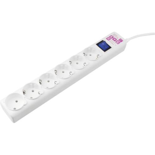 Сетевой фильтр Power Cube 5м, 6р белый 16А/3,5кВт (3x1,5)(SPG6-А2