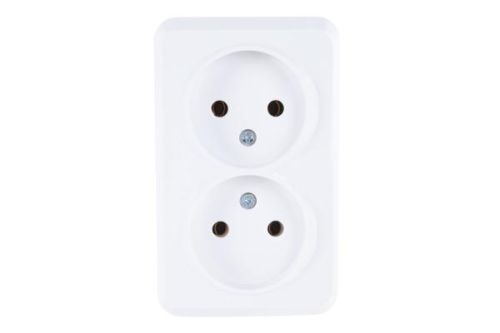 Smartbuy Розетка 2-местная 10А без заземления белая, керамика Юпитер SBE-03w-10-S2-N-c