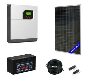 Солнечная электростанция 1,4 кВт*ч в сутки ECO GEL PWM 2024 МОНО с крепежом