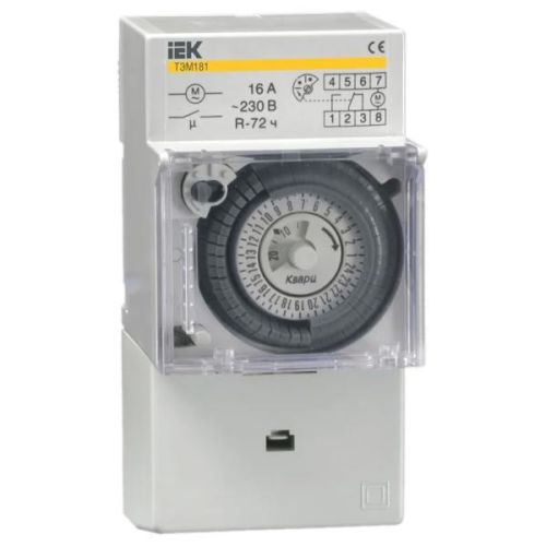 Таймер аналоговый ТЭМ-181 16А 230В на DIN-рейку IEK MTA20-16