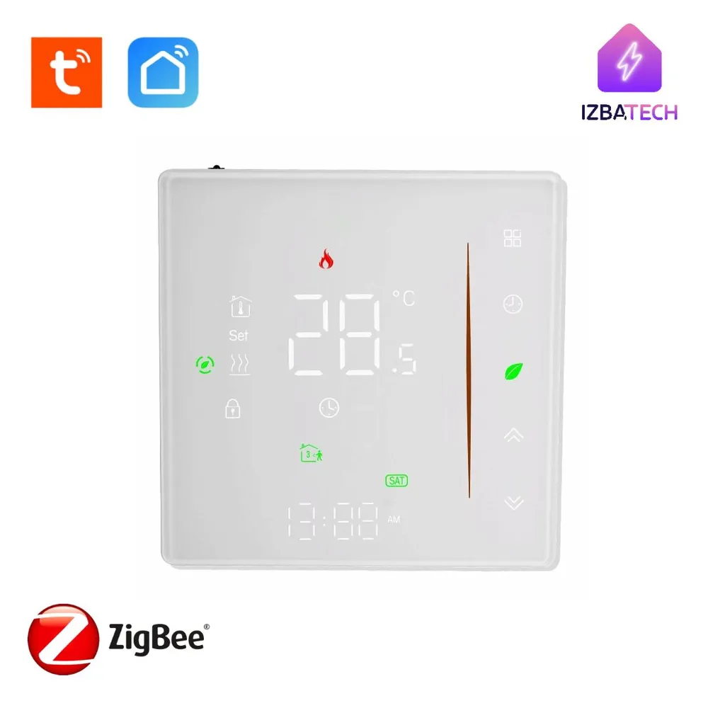 Терморегулятор для Алисы белый на 5А Zigbee для водяных полов и бойлеров Izba Tech