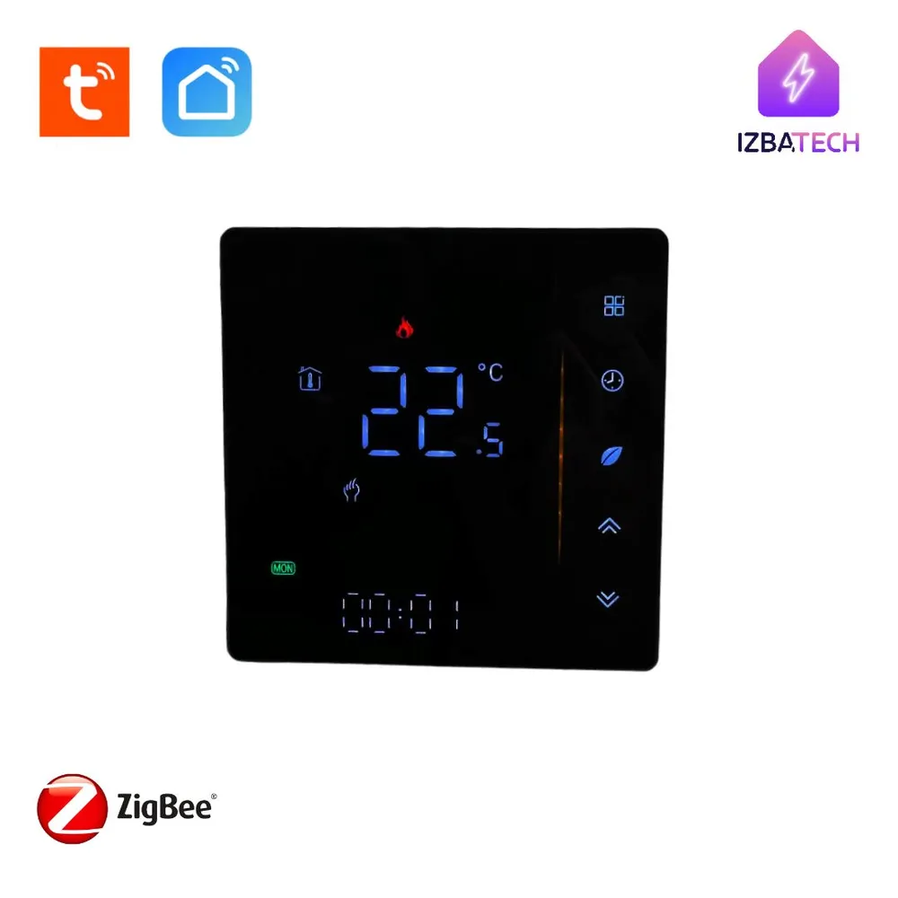 Терморегулятор для Алисы черны на 5А Zigbee для водяных полов и бойлеров Izba Tech