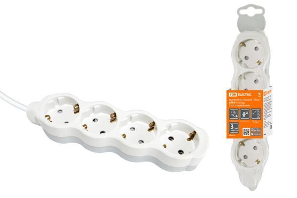 Удлинитель бытовой TDM ELECTRIC Люкс УЛ04, 5м, ПВС 3х1мм2 16А/250В SQ1303-0237