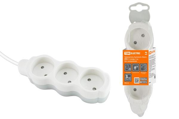Удлинитель бытовой TDM ELECTRIC Люкс УЛ3, 5м, ПВС 2х0,75мм2 10А/250В SQ1303-0225