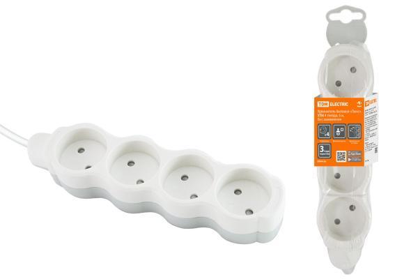Удлинитель бытовой TDM ELECTRIC Люкс УЛ4, 5м, ПВС 2х0,75мм2 10А/250В SQ1303-0228