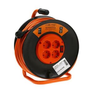 Удлинитель на катушке Luazon Lighting, 4 розетки, 50 м, 16 А, ПВС 3х1.5 мм2, 10597274