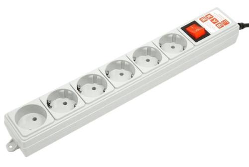 Удлинитель PowerCube SPG(5+1)-B-15, 6 розеток, 5м, Grey