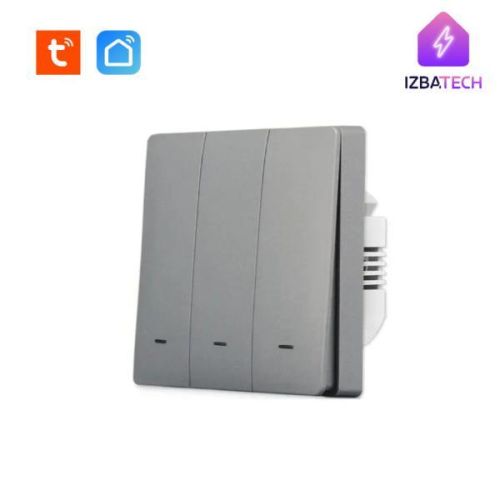 Умный 3-клавишный серый WIFI выключатель для Алисы Izba Tech