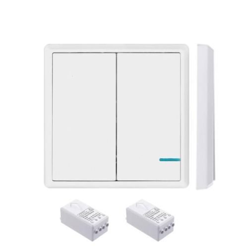 Умный беспроводной вык-ль GRITT Practic 2кл. белый компл: 1 выкл, 2 реле 1000Вт WiFI