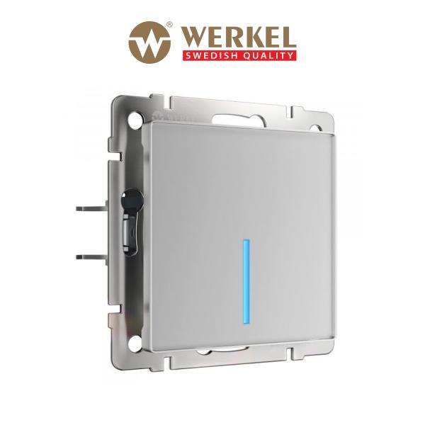 Умный сенсорный одноклавишный выключатель Werkel W4510606 серебряный Minimir Home