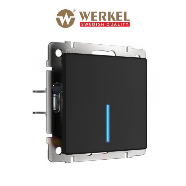 Умный сенсорный одноклавишный выключатель Werkel W4510608 черный Minimir Home