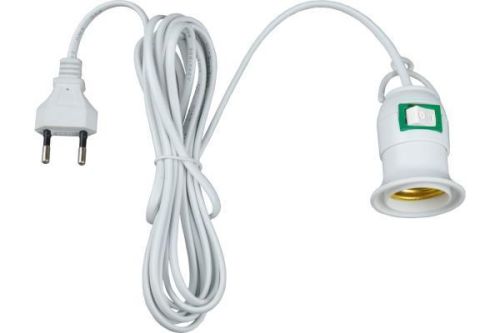Uniel Патрон подвесной с выключателем и штепсельной вилкой DLC-P-T50B/E27 3M WHITE UL