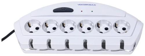 Vektor Сетевой фильтр Vektor MAX светло-серый 3м (максимальная защита от помех