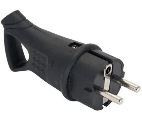Вилка EKF 230В 2P+PE 16A IP44 EKF PROxima RPS-017-16-230-44 угловая каучуковая с кольцом